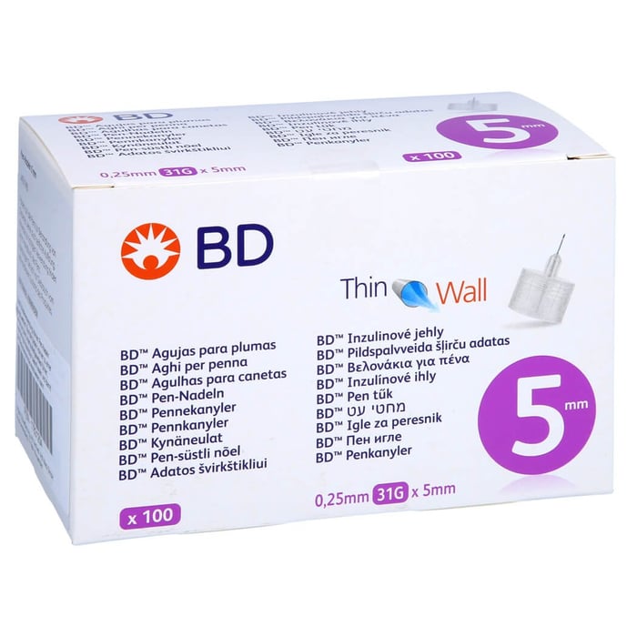 Bd Thin Wall Pen-Nadeln 0,25 31 Gx5 mm