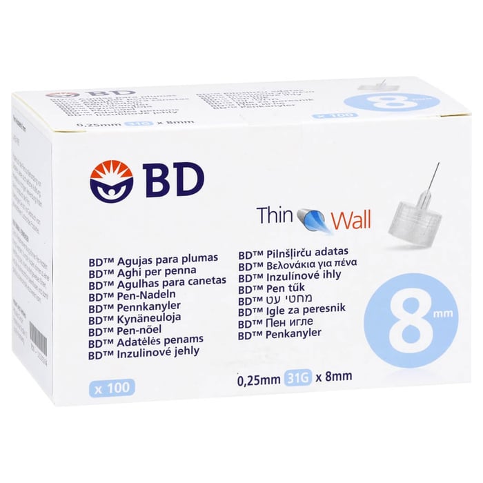 Bd Thin Wall Pen-Nadeln 0,25 31 Gx8 mm
