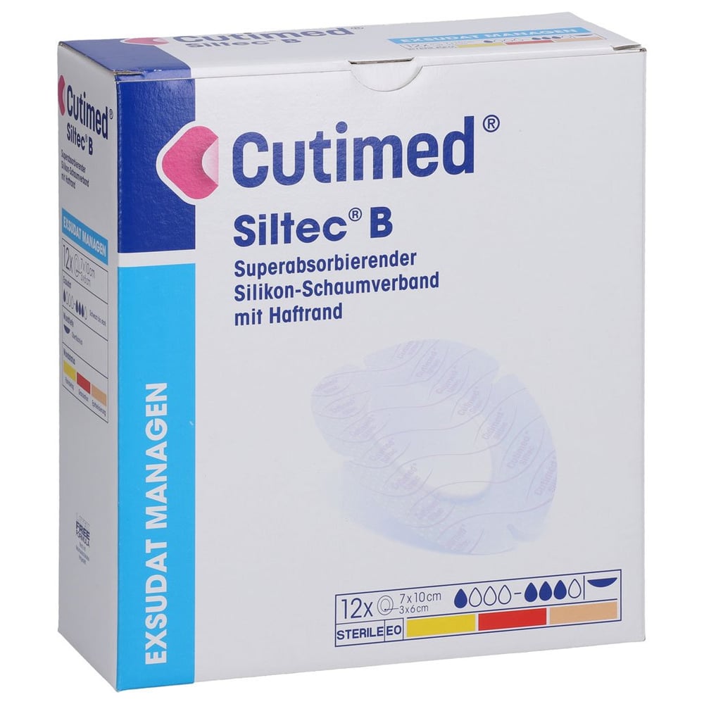 Cutimed Siltec B Schaumverband Oval 10 x 7 cm