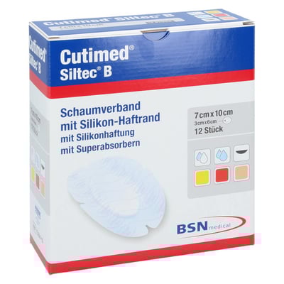 Cutimed Siltec B Schaumverband Oval 10 x 7 cm