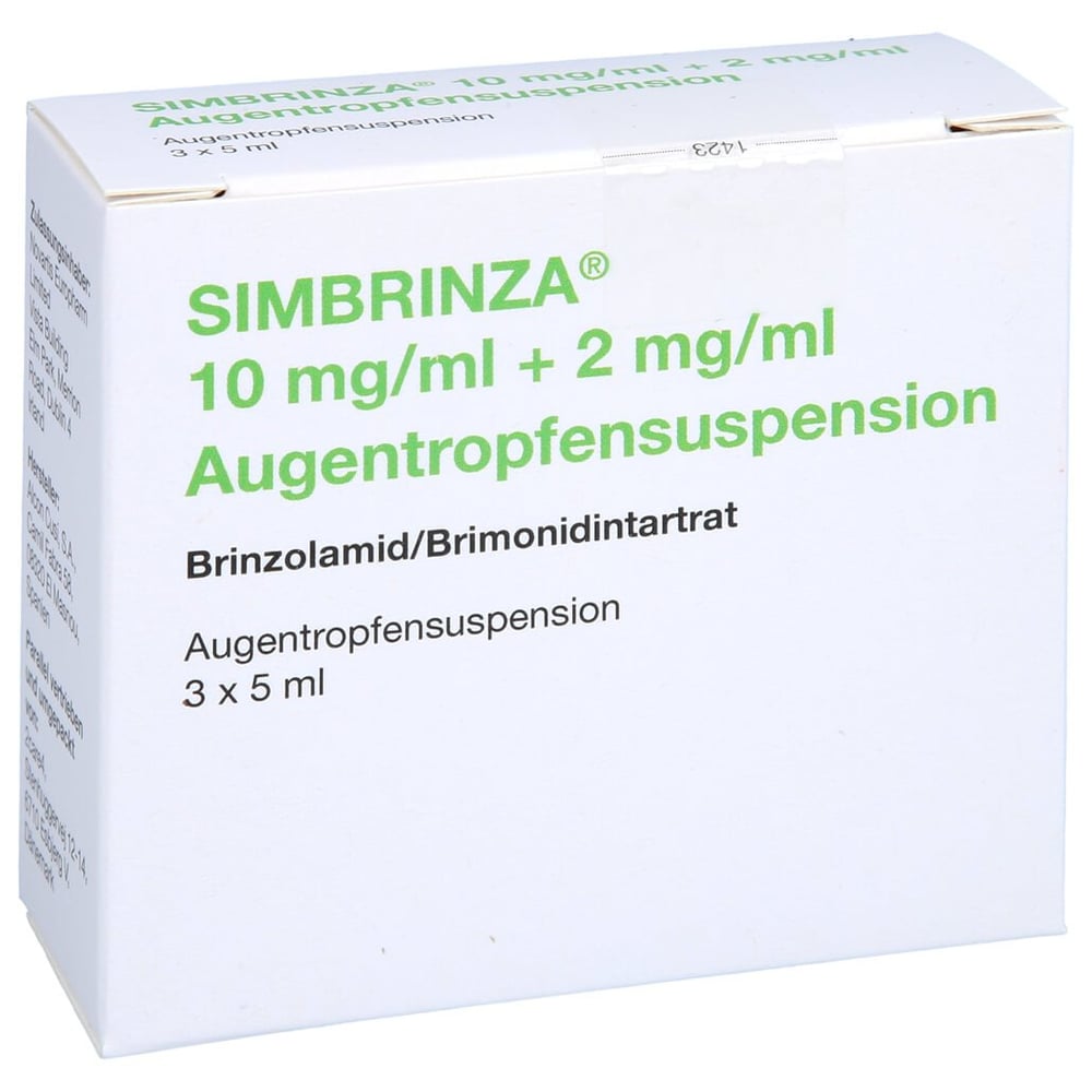Simbrinza 10 mg/ml+2 mg/ml Augentropfensuspension