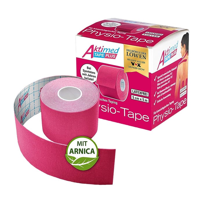 Aktimed TAPE PLUS pink elast.Tape m.Zusatzn.