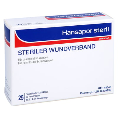 Hansapor steril Wundverband 6x7 cm 25er Pack Produktbild 1