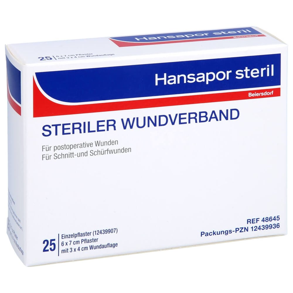 Hansapor steril Wundverband 6x7cm 25er Pack