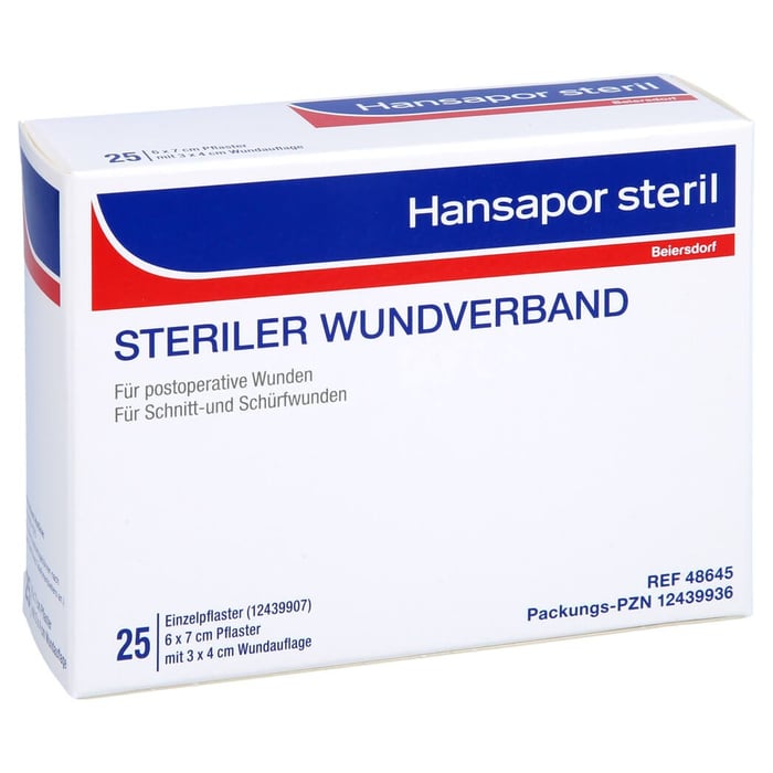 Hansapor steril Wundverband 6x7cm 25er Pack