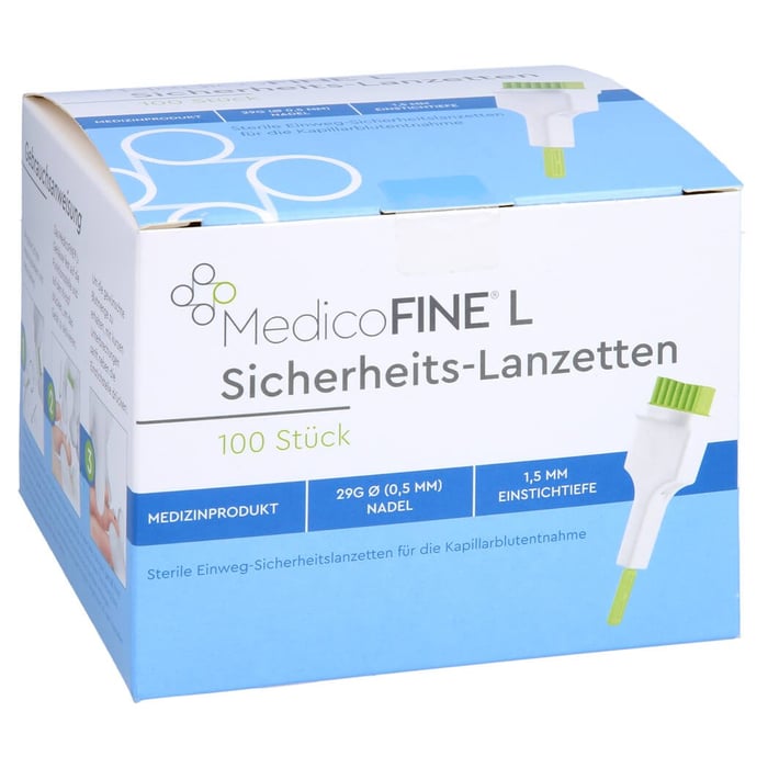 Medicofine Sicherheits-Lanzetten 29G D 0.5 E 1.5mm