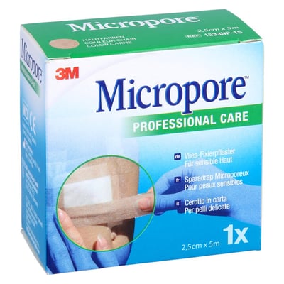 Micropore Vliespfl.2,5 cmx5 m haut 1533np-1s