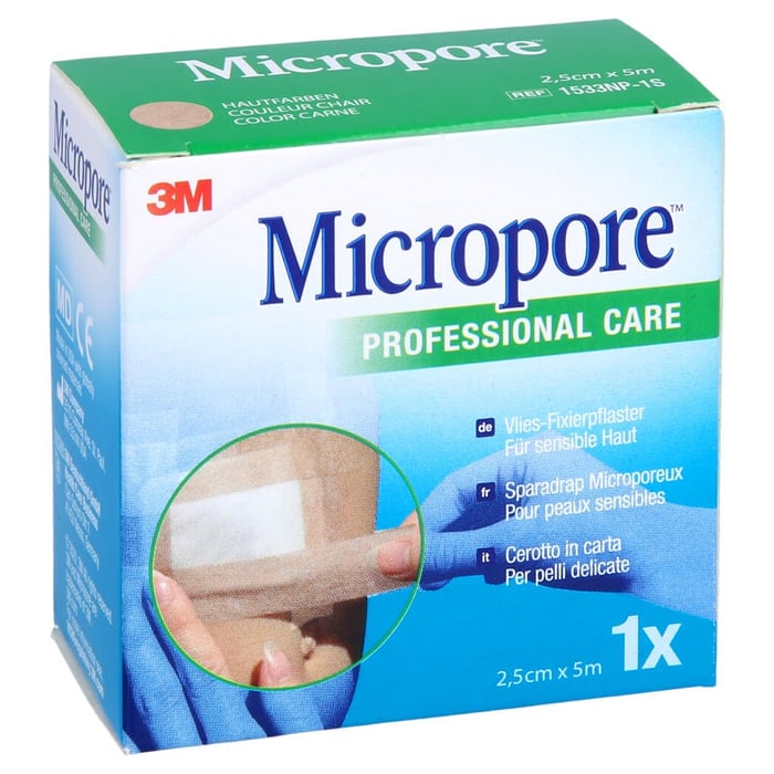 Micropore Vliespfl.2,5 cmx5 m haut 1533np-1s