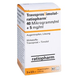 TravoprosTimolol-ratiopharm 40 Mikrogramm/ml + 5 mg/ml