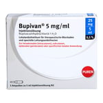 Bupivan 0,5 % 5 mg/ml 25 mg/5 ml Glasamp. Produktbild 2