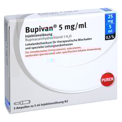 Bupivan 0.5% 5mg/ml 25mg/5ml Glasamp.