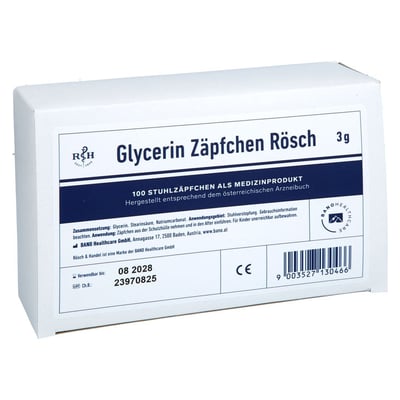 Glycerin Zäpfchen Rösch 3 g gegen Verstopfung Produktbild 1