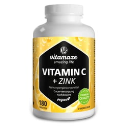 Vitamin C 1000 mg hochdosiert + Zink vegan