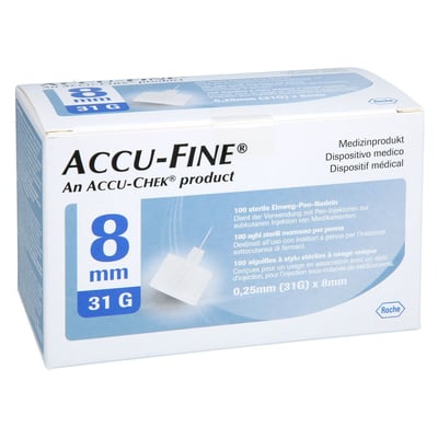 ACCU-FINE Sterile Nadeln für Insulinpens 8 mm