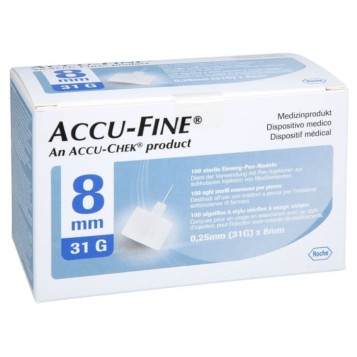 ACCU-FINE Sterile Nadeln für Insulinpens 8 mm