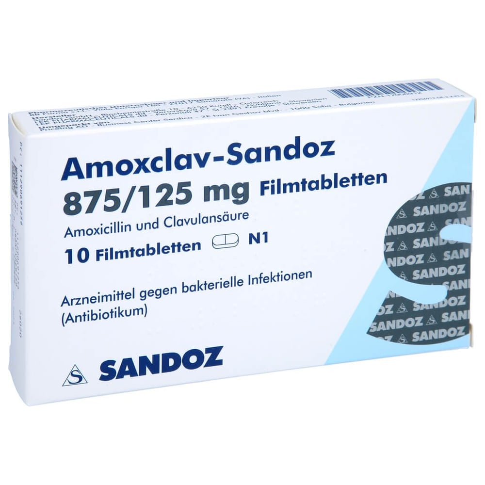Amoxclav Sandoz 875 mg + 125 mg Filmtabletten