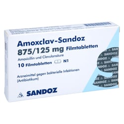 Amoxclav Sandoz 875 mg + 125 mg Filmtabletten