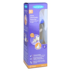 Lansinoh Glas Weithalsflasche 240 ml mit Sauger M