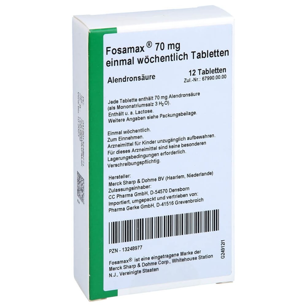 Fosamax 70mg einmal wöchentlich Tabletten