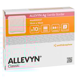 Allevyn Ag Gentle Border 10x10 cm Wundverband Kohlpharma