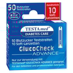Testamed Glucocheck Advance 50 Teststreifen mit 10 Lanzetten
