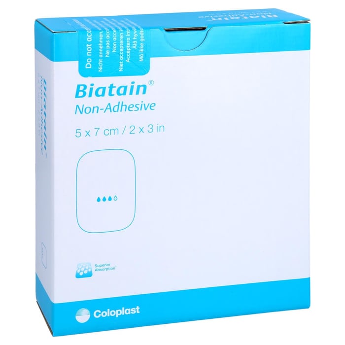 Biatain Schaumverband 5x7 cm nicht haftend