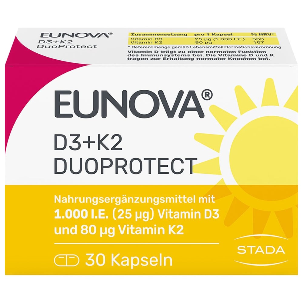 Eunova DuoProtect D3+k2 1000 I.e./80 µg Kapseln