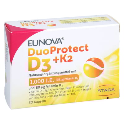 Eunova DuoProtect D3+k2 1000 I.e./80 µg Kapseln