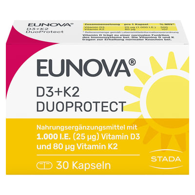 Eunova DuoProtect D3+k2 1000 I.e./80 µg Kapseln Produktbild 1