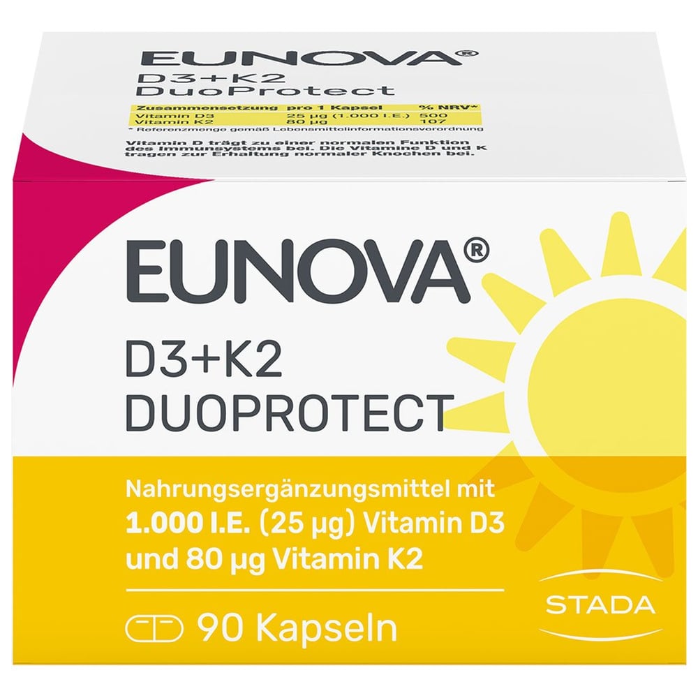 Eunova Duoprotect D3+k2 1000 I.E./80 µg Kapseln