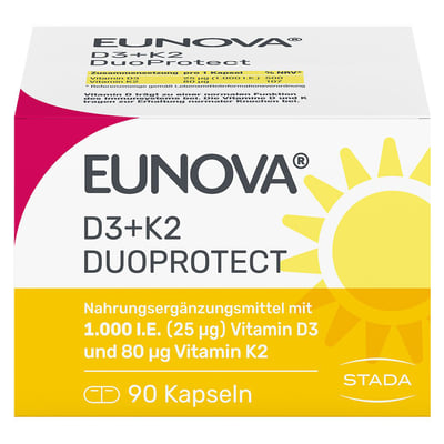 Eunova Duoprotect D3+k2 1000 I.E./80 µg Kapseln