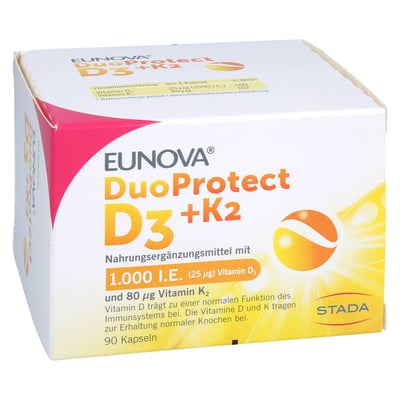 Eunova Duoprotect D3+k2 1000 I.E./80 µg Kapseln