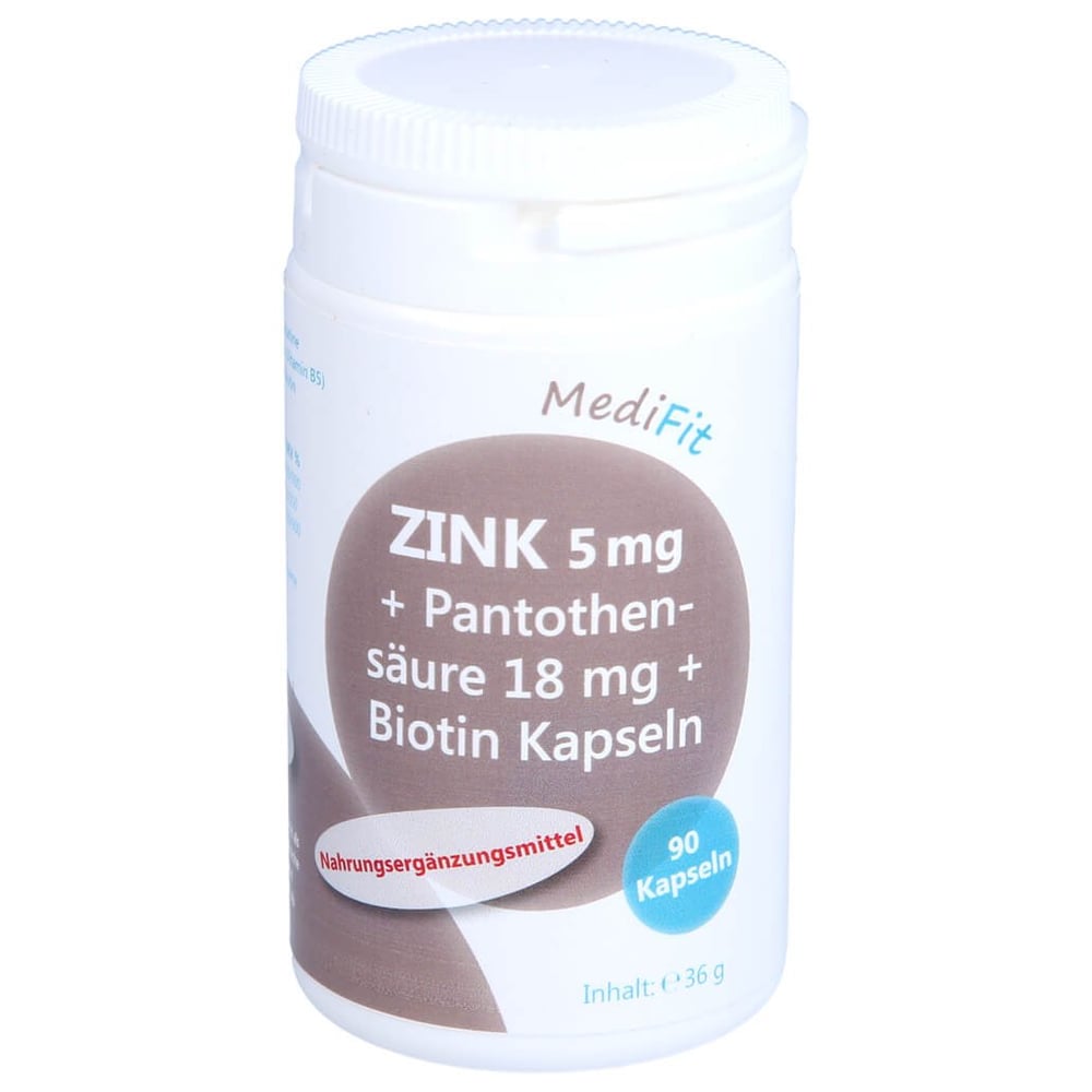 Zink 5 mg + Pantothensäure 18 mg + Biotin Kapseln