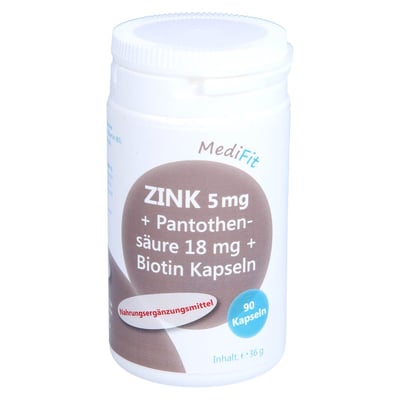Zink 5 mg + Pantothensäure 18 mg + Biotin Kapseln