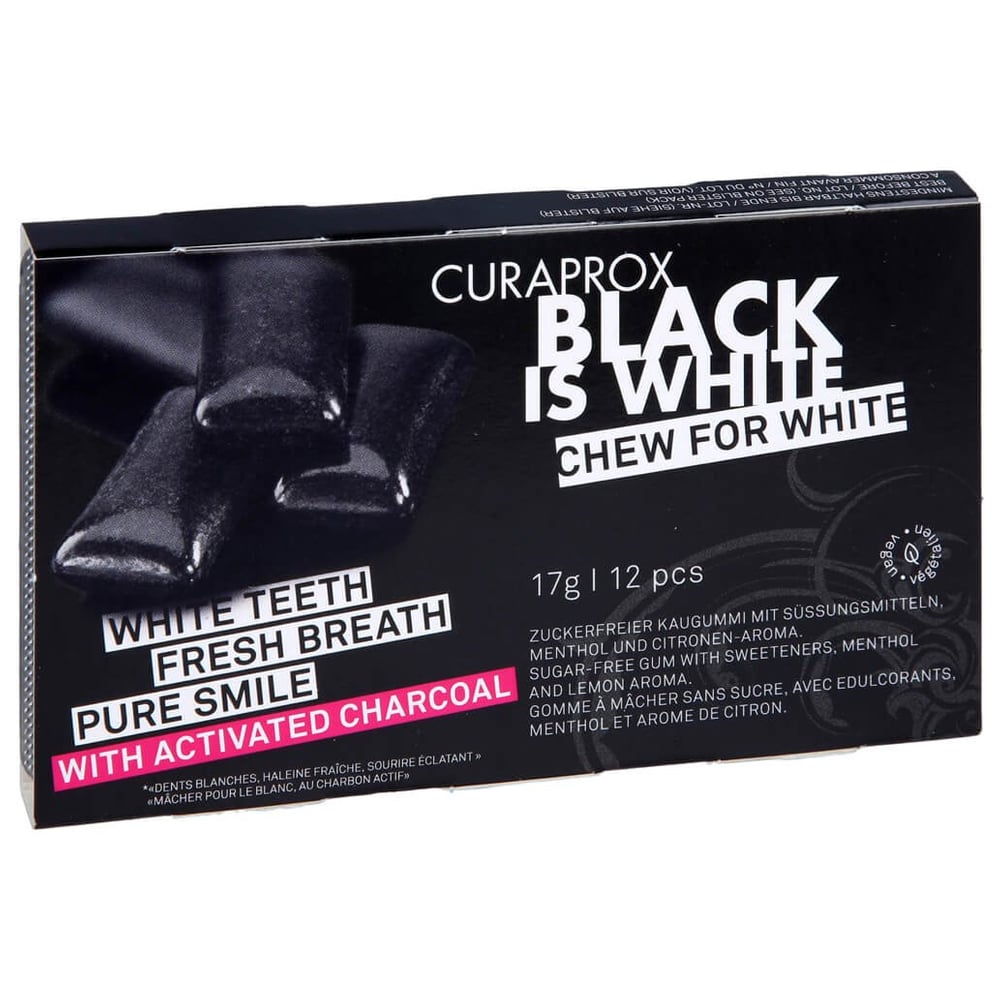 Curaprox BIW Zahnpflegekaugummi Aktiv Kohle