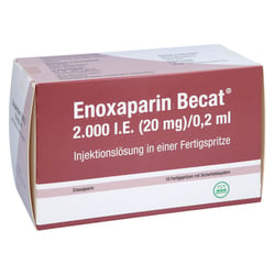 ENOXAPARIN Becat 2.000 I.E. 20mg/0,2ml ILO FS+Si.S