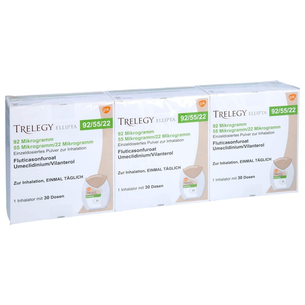 Trelegy Ellipta 92 ug/ 55 ug/ 22 ug Dosis 30 ED