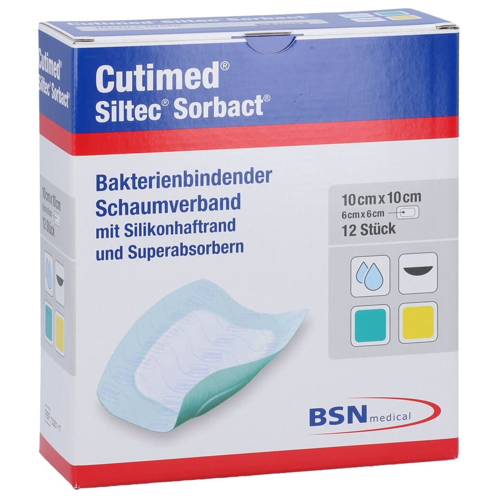 Cutimed Siltec Sorbact B PU-Verb.10x10 cm