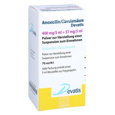 Amoxicillin/Clavulansäure Devatis 400 mg/5 ml + 57 mg/5 ml