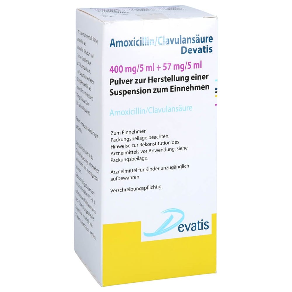 Amoxicillin/Clavulansäure Devatis 400 mg/5 ml + 57 mg/5 ml