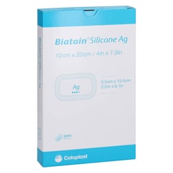 Biatain Silicone Ag Schaumverband 10x20 cm