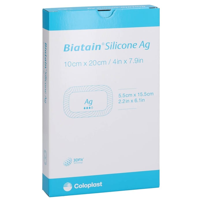Biatain Silicone Ag Schaumverband 10x20cm