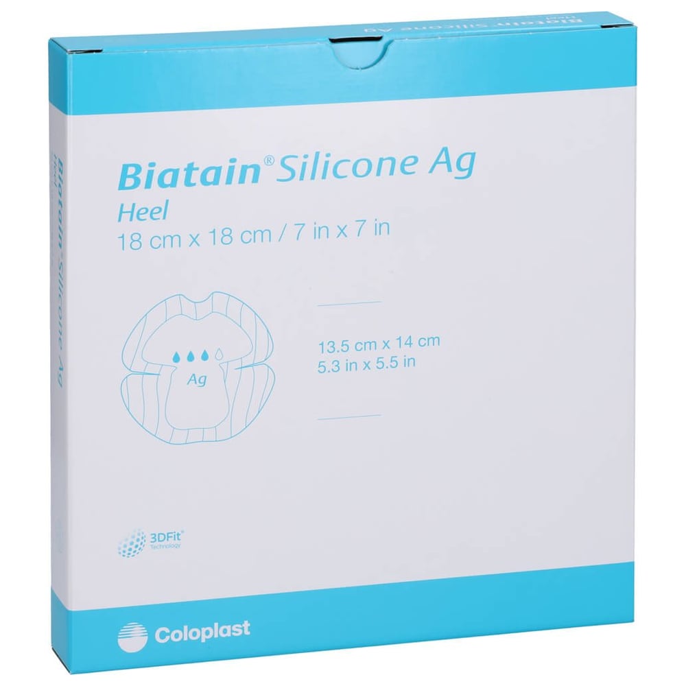 Biatain Silicone Ag Schaumverband Ferse 18x18cm