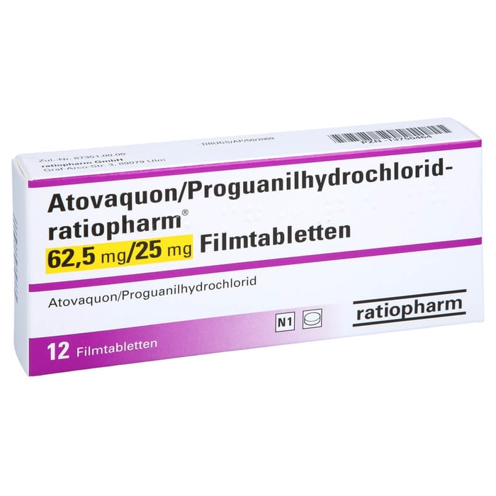 Atovaquon/Proguanilhydrochlorid-ratiopharm 62,5mg/25mg