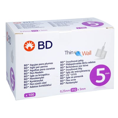 BD Thin Wall Pen-Nadeln 0,25 31 Gx5 mm Docpharm