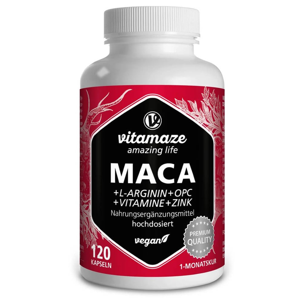 Maca 10:1 hochdosiert + L-Arginin+OPC+Vit. Vegan