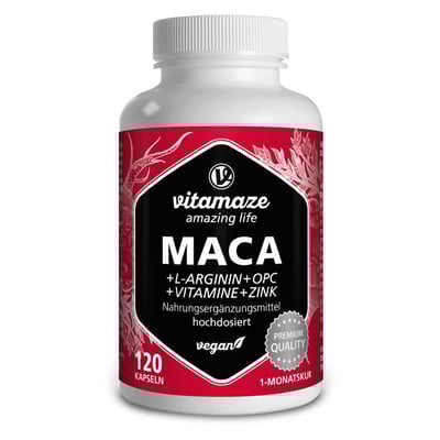 Maca 10:1 hochdosiert + L-Arginin+OPC+Vit. Vegan