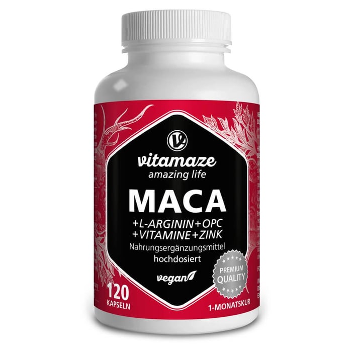 Maca 10:1 hochdosiert + L-Arginin+OPC+Vit. Vegan