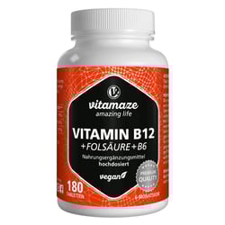 Vitamin B12 1000 ug hochdosiert + B9 + B6 vegan