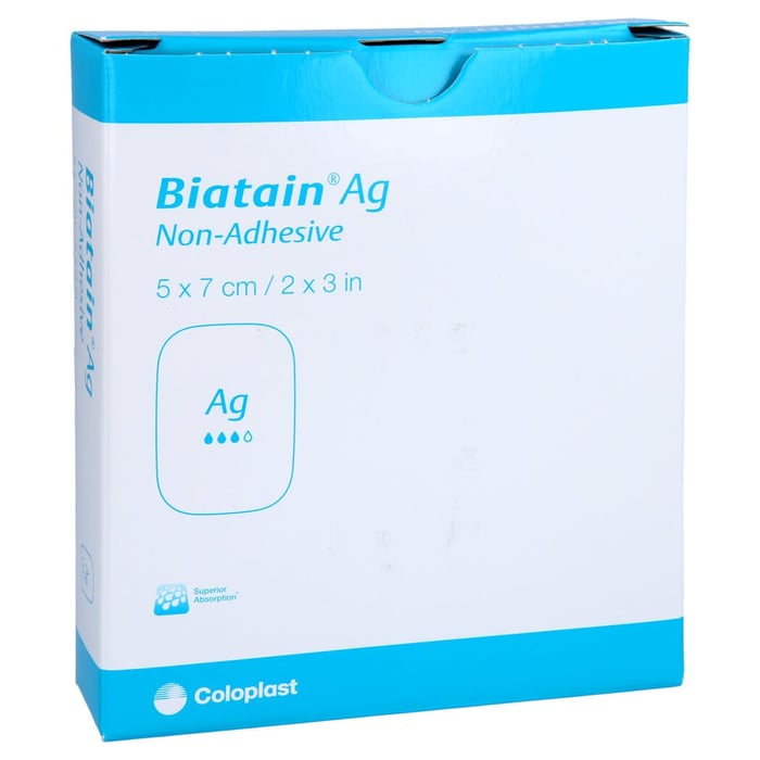 Biatain Ag Schaumverband 5x7 cm nicht haftend